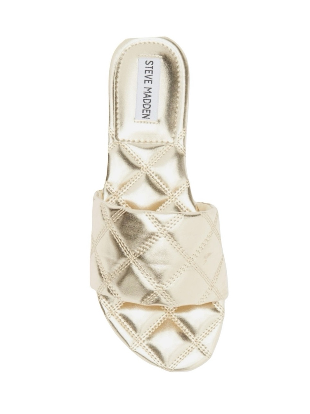 Steve Madden Perrie Quilted Slide Sandal in Gold (Size: 9)